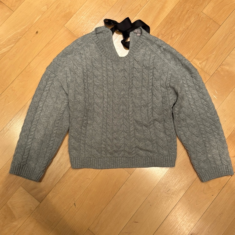 J. Crew Cable-Knit Tie Back Sweater